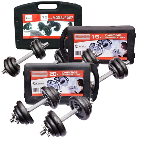 Kemket cast iron dumbbell - iron, set
